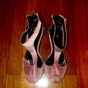 Qupid velvet hi-heel shoes